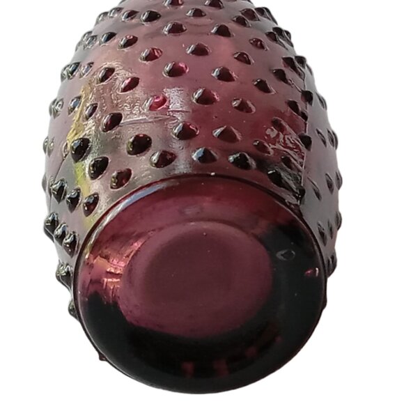 Vintage Amethyst Hobnail Small Glass Bottle, Rare Purple Glass Mini Bottle - Picture 6 of 6